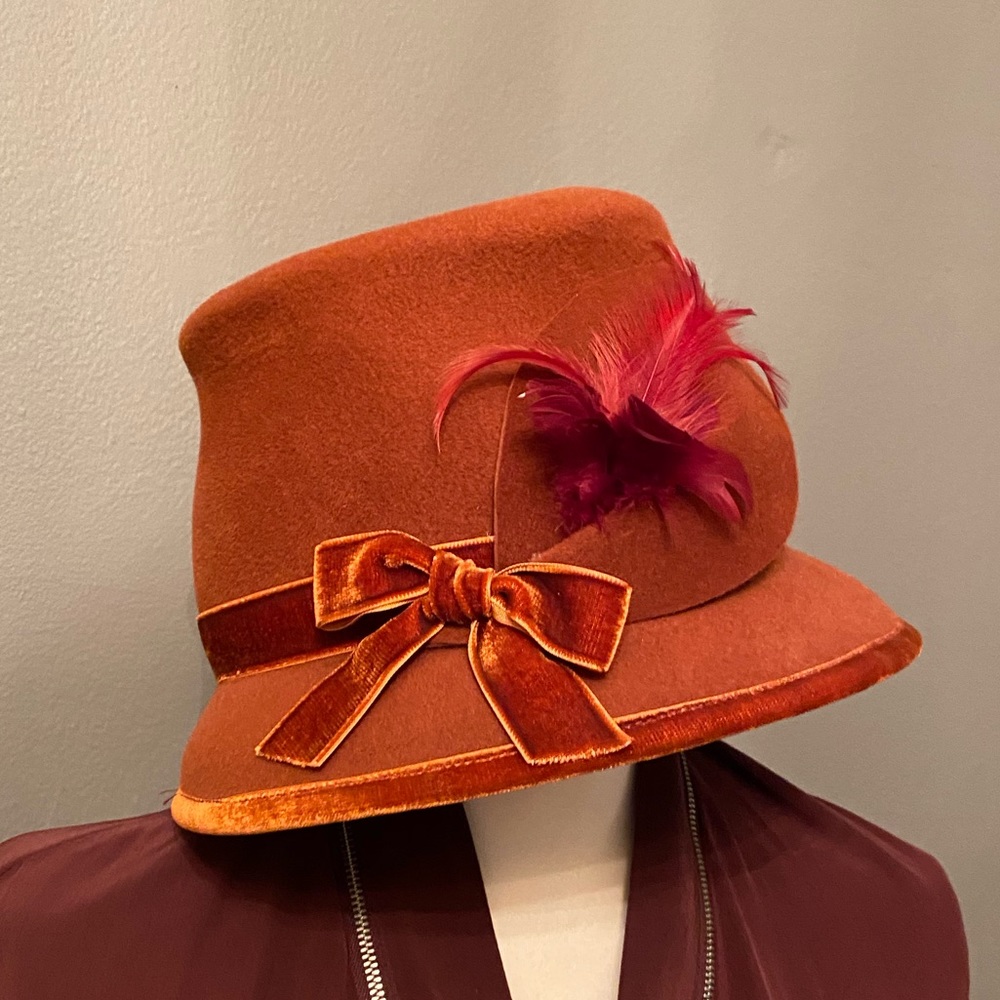 Pumpkin Felt Hat - image 1